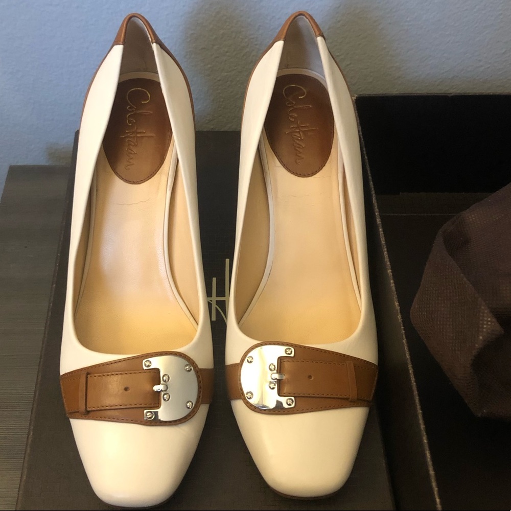 Cole Haan Nike Air Beige & Brown heels size 9